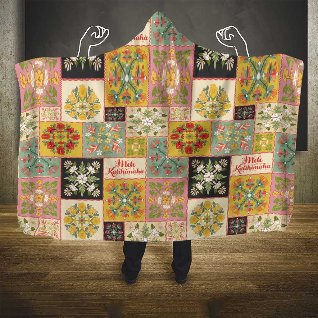 Mele Kalikimaka Hawaii Christmas Hooded Blanket Melemele Mama Seamless Floral Motif LT9 - Polynesian Pride