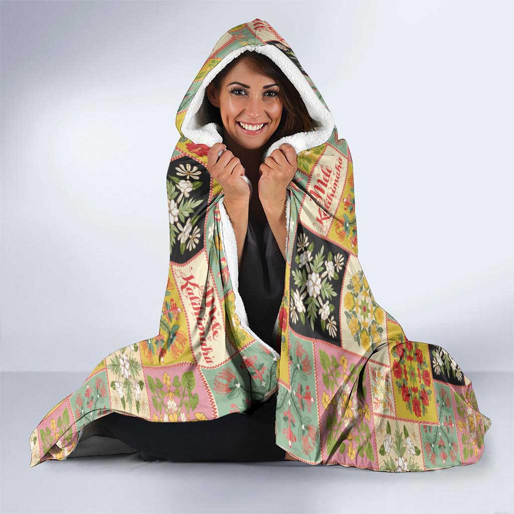 Mele Kalikimaka Hawaii Christmas Hooded Blanket Melemele Mama Seamless Floral Motif LT9 - Polynesian Pride
