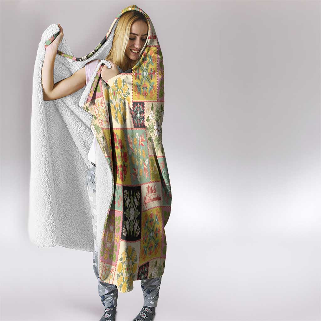 Mele Kalikimaka Hawaii Christmas Hooded Blanket Melemele Mama Seamless Floral Motif LT9 - Polynesian Pride