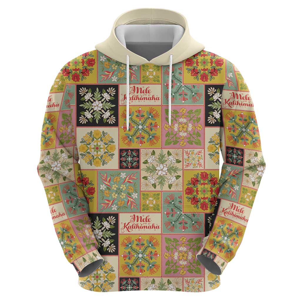Mele Kalikimaka Hawaii Christmas Hoodie Melemele Mama Seamless Floral Motif LT9 - Polynesian Pride