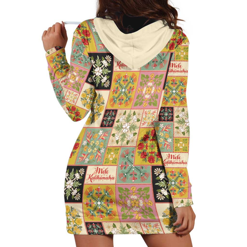 Mele Kalikimaka Hawaii Christmas Hoodie Dress Melemele Mama Seamless Floral Motif LT9 - Polynesian Pride