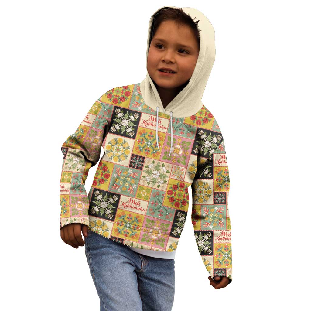 Mele Kalikimaka Hawaii Christmas Kid Hoodie Melemele Mama Seamless Floral Motif LT9 - Polynesian Pride