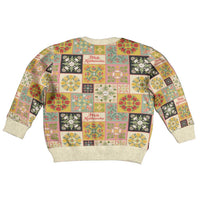 Mele Kalikimaka Hawaii Christmas Kid Ugly Christmas Sweater Melemele Mama Seamless Floral Motif LT9 - Polynesian Pride