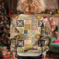 Mele Kalikimaka Hawaii Christmas Kid Ugly Christmas Sweater Melemele Mama Seamless Floral Motif LT9 - Polynesian Pride