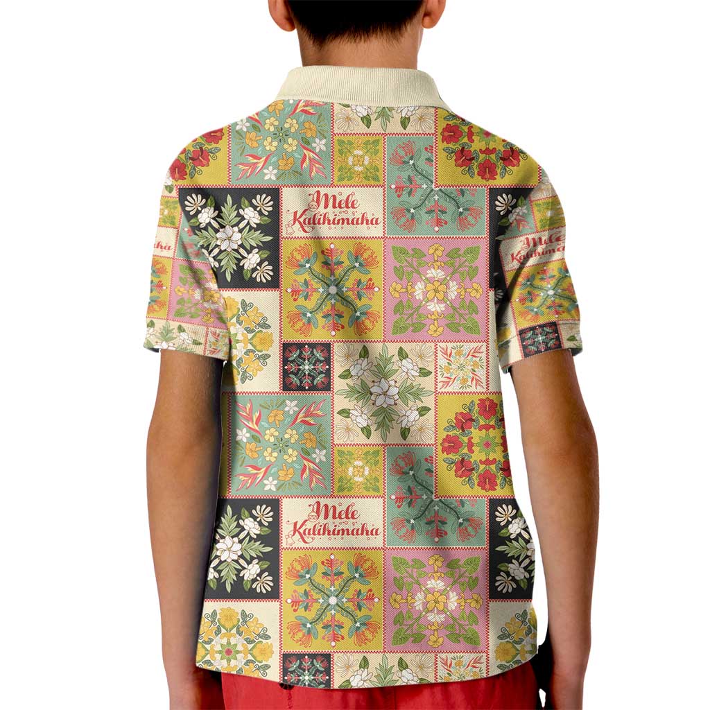 Mele Kalikimaka Hawaii Christmas Kid Polo Shirt Melemele Mama Seamless Floral Motif LT9 - Polynesian Pride