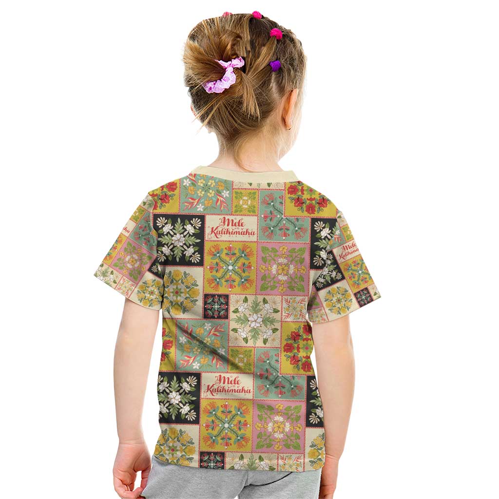 Mele Kalikimaka Hawaii Christmas Kid T Shirt Melemele Mama Seamless Floral Motif LT9 - Polynesian Pride