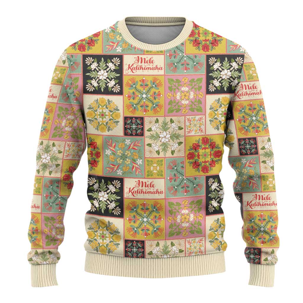 Mele Kalikimaka Hawaii Christmas Ugly Christmas Sweater Melemele Mama Seamless Floral Motif LT9 - Polynesian Pride