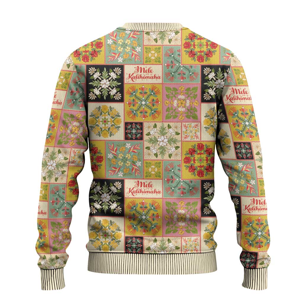 Mele Kalikimaka Hawaii Christmas Ugly Christmas Sweater Melemele Mama Seamless Floral Motif LT9 - Polynesian Pride