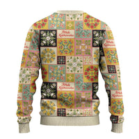 Mele Kalikimaka Hawaii Christmas Ugly Christmas Sweater Melemele Mama Seamless Floral Motif LT9 - Polynesian Pride