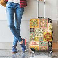 Mele Kalikimaka Hawaii Christmas Luggage Cover Melemele Mama Seamless Floral Motif LT9 - Polynesian Pride