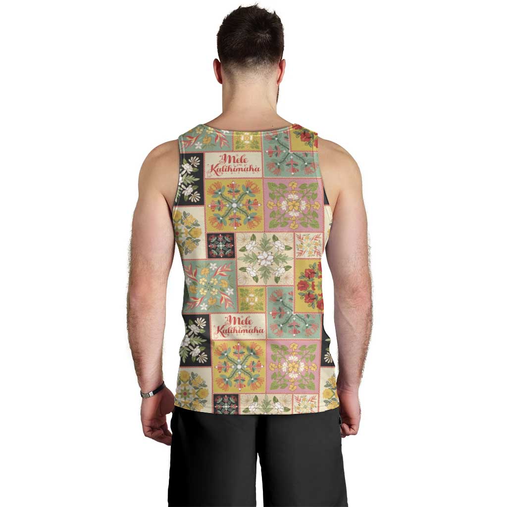 Mele Kalikimaka Hawaii Christmas Men Tank Top Melemele Mama Seamless Floral Motif LT9 - Polynesian Pride