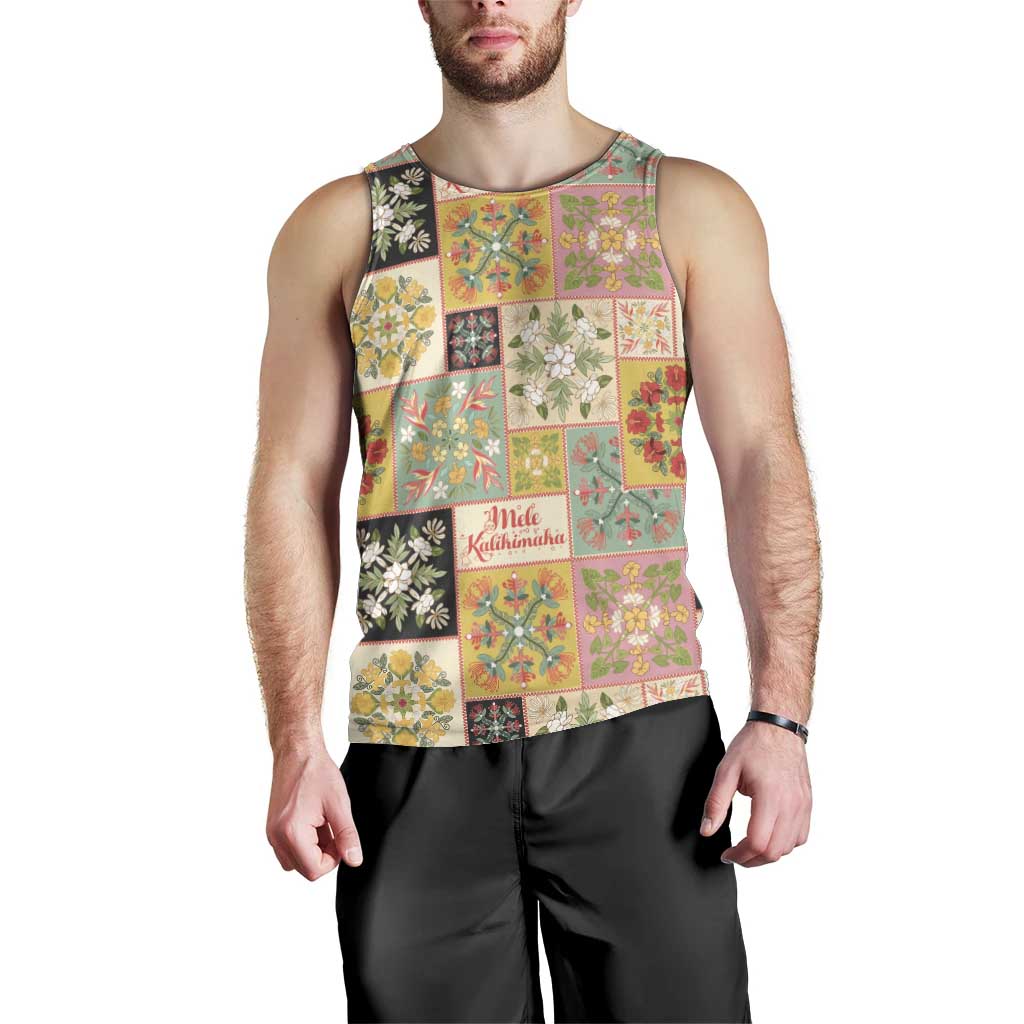 Mele Kalikimaka Hawaii Christmas Men Tank Top Melemele Mama Seamless Floral Motif LT9 - Polynesian Pride