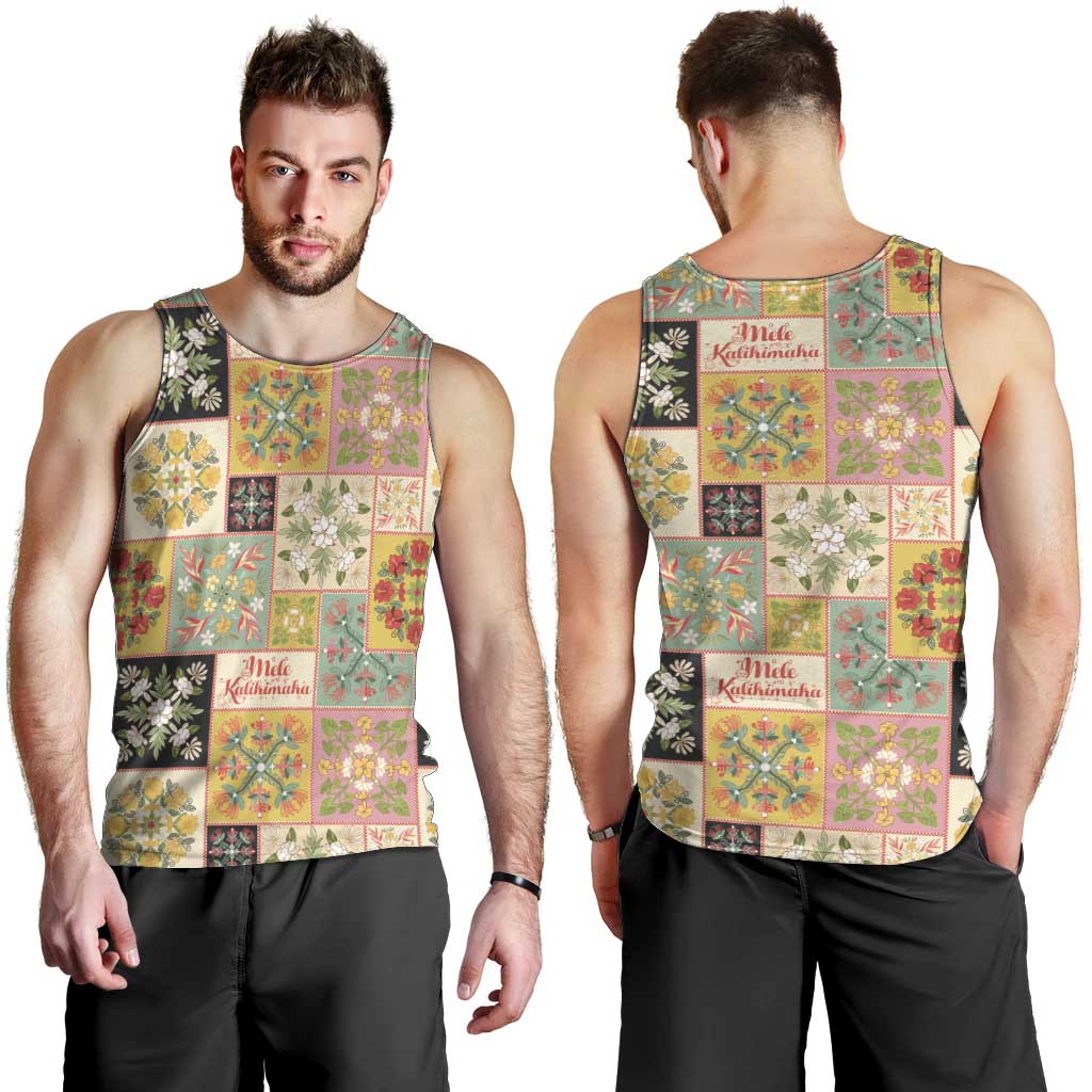 Mele Kalikimaka Hawaii Christmas Men Tank Top Melemele Mama Seamless Floral Motif LT9 - Polynesian Pride
