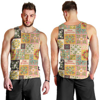 Mele Kalikimaka Hawaii Christmas Men Tank Top Melemele Mama Seamless Floral Motif LT9 - Polynesian Pride