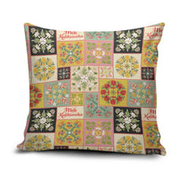 Mele Kalikimaka Hawaii Christmas Pillow Cover Melemele Mama Seamless Floral Motif LT9 Beige - Polynesian Pride