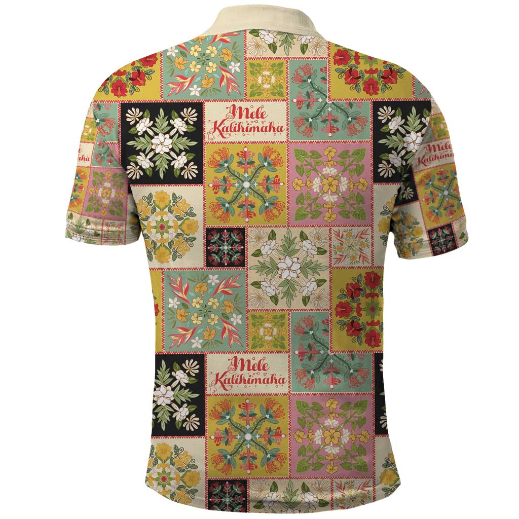 Mele Kalikimaka Hawaii Christmas Polo Shirt Melemele Mama Seamless Floral Motif LT9 - Polynesian Pride