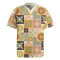 Mele Kalikimaka Hawaii Christmas Rugby Jersey Melemele Mama Seamless Floral Motif LT9 Beige - Polynesian Pride