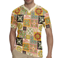 Mele Kalikimaka Hawaii Christmas Rugby Jersey Melemele Mama Seamless Floral Motif LT9 - Polynesian Pride