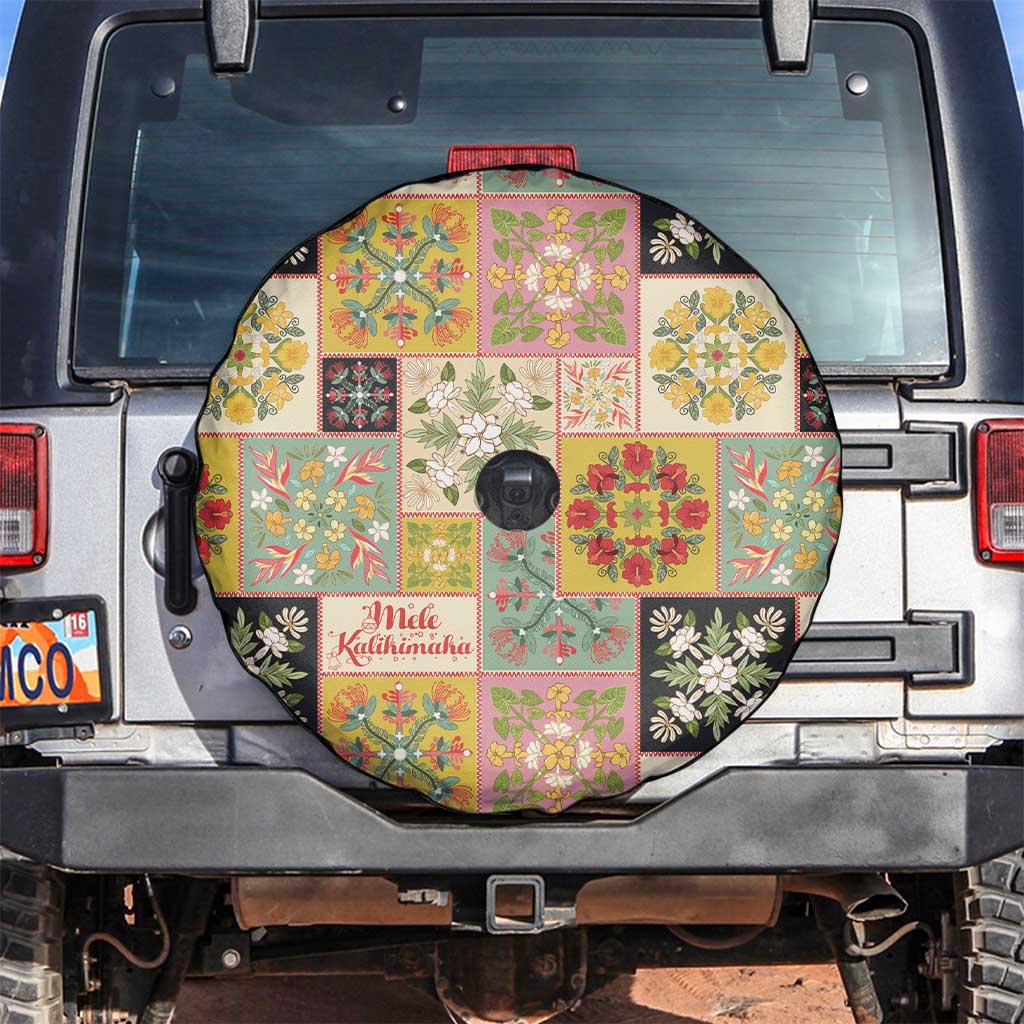 Mele Kalikimaka Hawaii Christmas Spare Tire Cover Melemele Mama Seamless Floral Motif LT9 Beige - Polynesian Pride