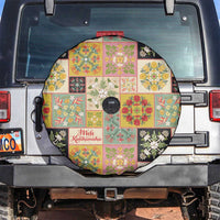 Mele Kalikimaka Hawaii Christmas Spare Tire Cover Melemele Mama Seamless Floral Motif LT9 Beige - Polynesian Pride