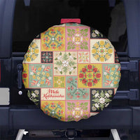 Mele Kalikimaka Hawaii Christmas Spare Tire Cover Melemele Mama Seamless Floral Motif LT9 No hole Beige - Polynesian Pride