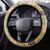 Mele Kalikimaka Hawaii Christmas Steering Wheel Cover Melemele Mama Seamless Floral Motif LT9 - Polynesian Pride