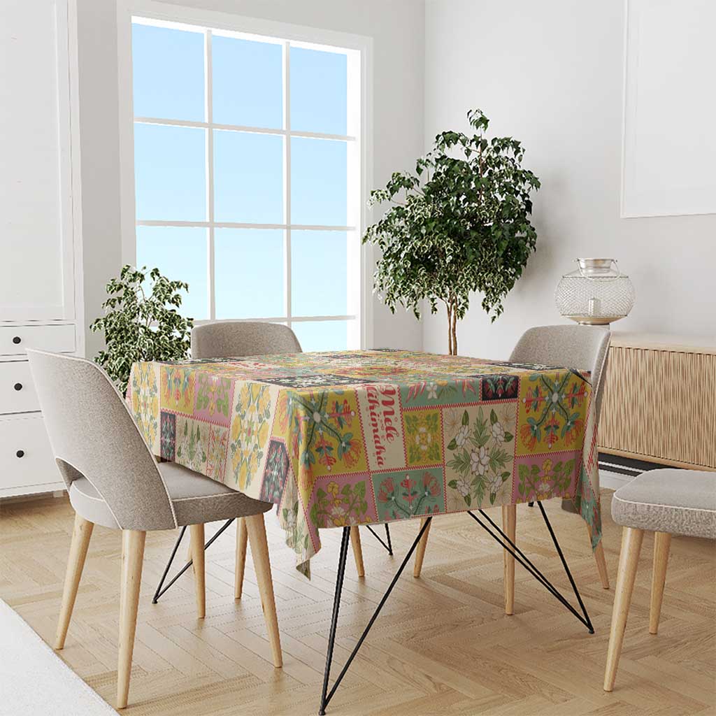 Mele Kalikimaka Hawaii Christmas Tablecloth Melemele Mama Seamless Floral Motif - Polynesian Pride