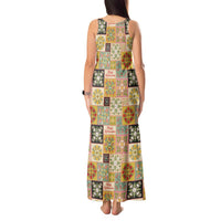 Mele Kalikimaka Hawaii Christmas Tank Maxi Dress Melemele Mama Seamless Floral Motif LT9 - Polynesian Pride