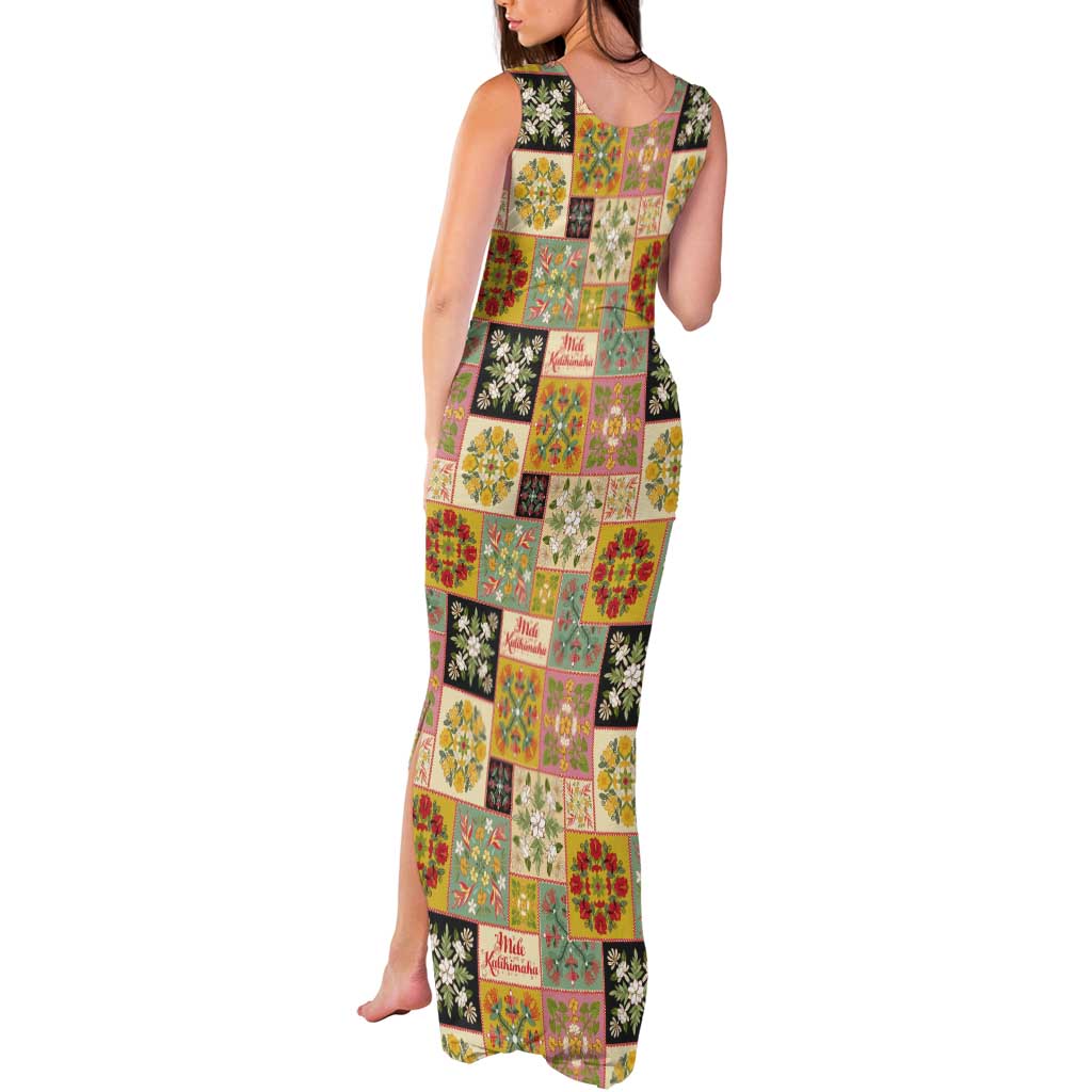 Mele Kalikimaka Hawaii Christmas Tank Maxi Dress Melemele Mama Seamless Floral Motif LT9 - Polynesian Pride
