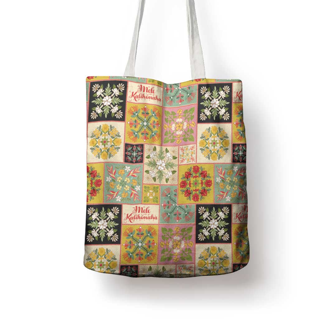 Mele Kalikimaka Hawaii Christmas Tote Bag Melemele Mama Seamless Floral Motif LT9 - Polynesian Pride