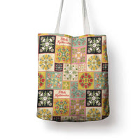 Mele Kalikimaka Hawaii Christmas Tote Bag Melemele Mama Seamless Floral Motif LT9 - Polynesian Pride