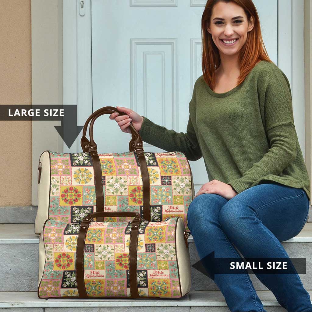 Mele Kalikimaka Hawaii Christmas Travel Bag Melemele Mama Seamless Floral Motif LT9 - Polynesian Pride