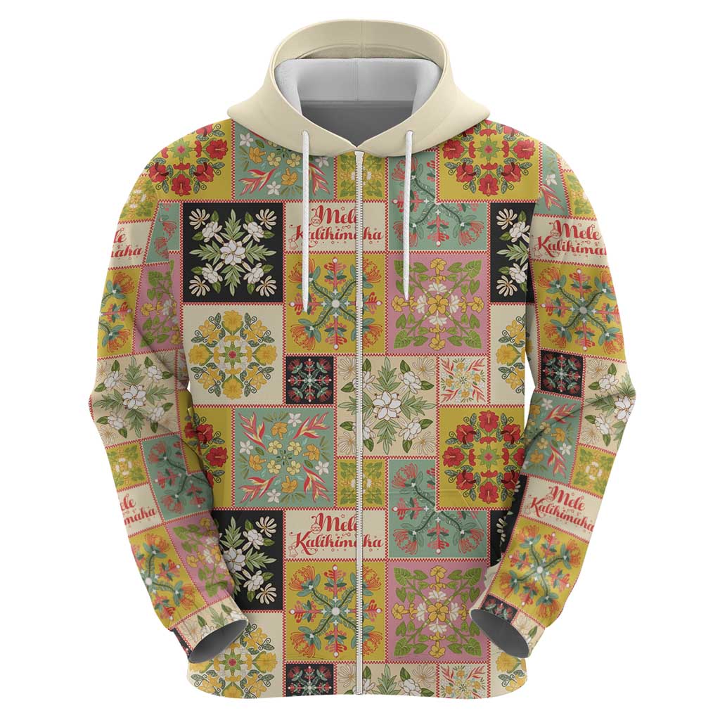 Mele Kalikimaka Hawaii Christmas Zip Hoodie Melemele Mama Seamless Floral Motif LT9 - Polynesian Pride
