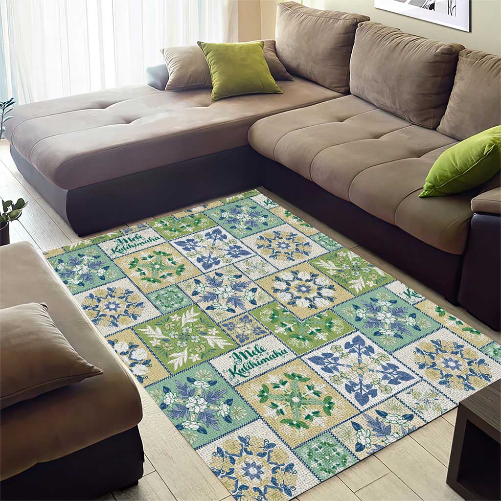 Mele Kalikimaka Hawaii Christmas Area Rug Omaomao Seamless Floral Motif - Polynesian Pride