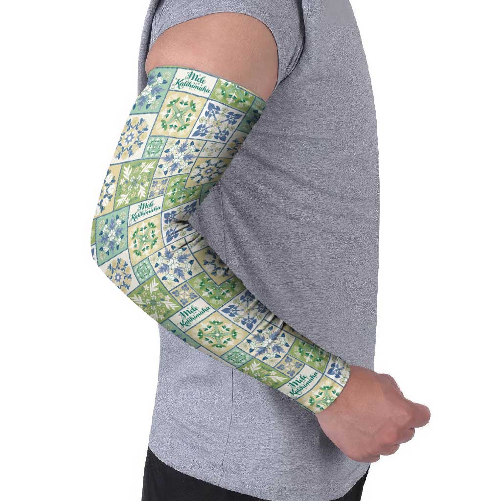 Mele Kalikimaka Hawaii Christmas Arm Sleeves Omaomao Seamless Floral Motif - Polynesian Pride