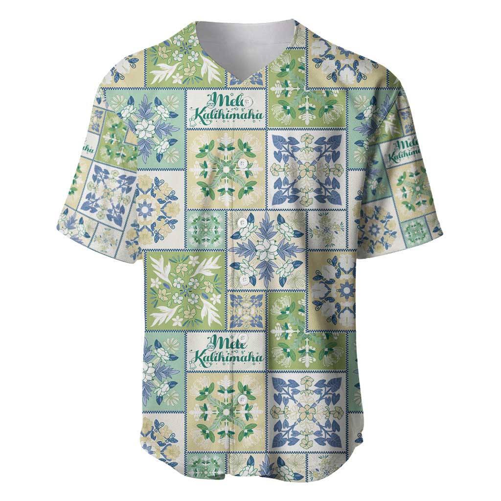 Mele Kalikimaka Hawaii Christmas Baseball Jersey Omaomao Seamless Floral Motif - Polynesian Pride