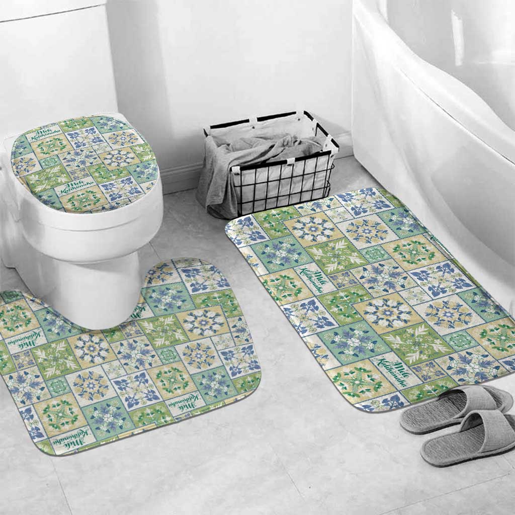 Mele Kalikimaka Hawaii Christmas Bathroom Set Omaomao Seamless Floral Motif - Polynesian Pride