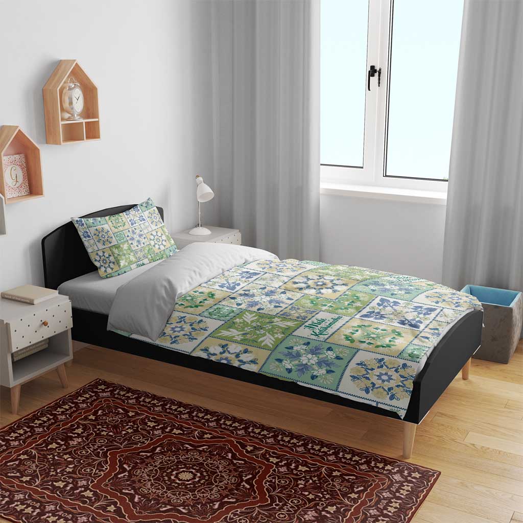 Mele Kalikimaka Hawaii Christmas Bedding Set Omaomao Seamless Floral Motif - Polynesian Pride