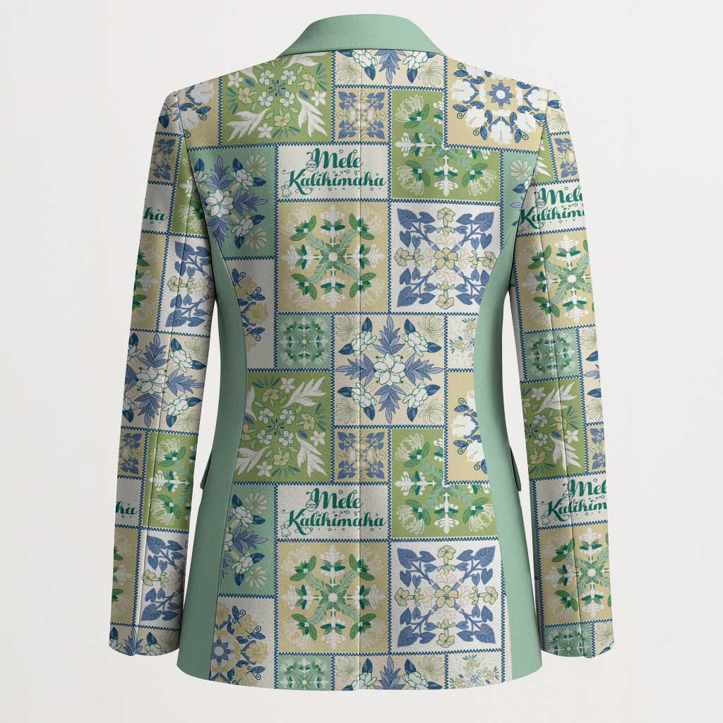 Mele Kalikimaka Hawaii Christmas Blazer Omaomao Seamless Floral Motif - Polynesian Pride