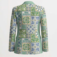 Mele Kalikimaka Hawaii Christmas Blazer Omaomao Seamless Floral Motif - Polynesian Pride