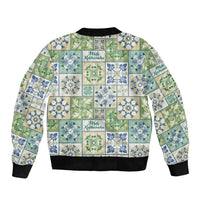 Mele Kalikimaka Hawaii Christmas Bomber Jacket Omaomao Seamless Floral Motif LT9 - Polynesian Pride