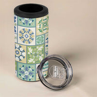 Mele Kalikimaka Hawaii Christmas 4 in 1 Can Cooler Tumbler Omaomao Seamless Floral Motif LT9 - Polynesian Pride