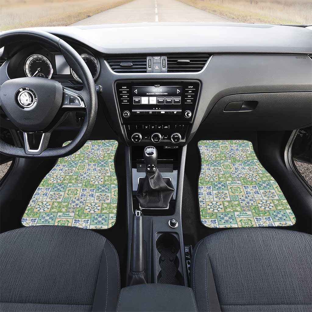 Mele Kalikimaka Hawaii Christmas Car Mats Omaomao Seamless Floral Motif - Polynesian Pride