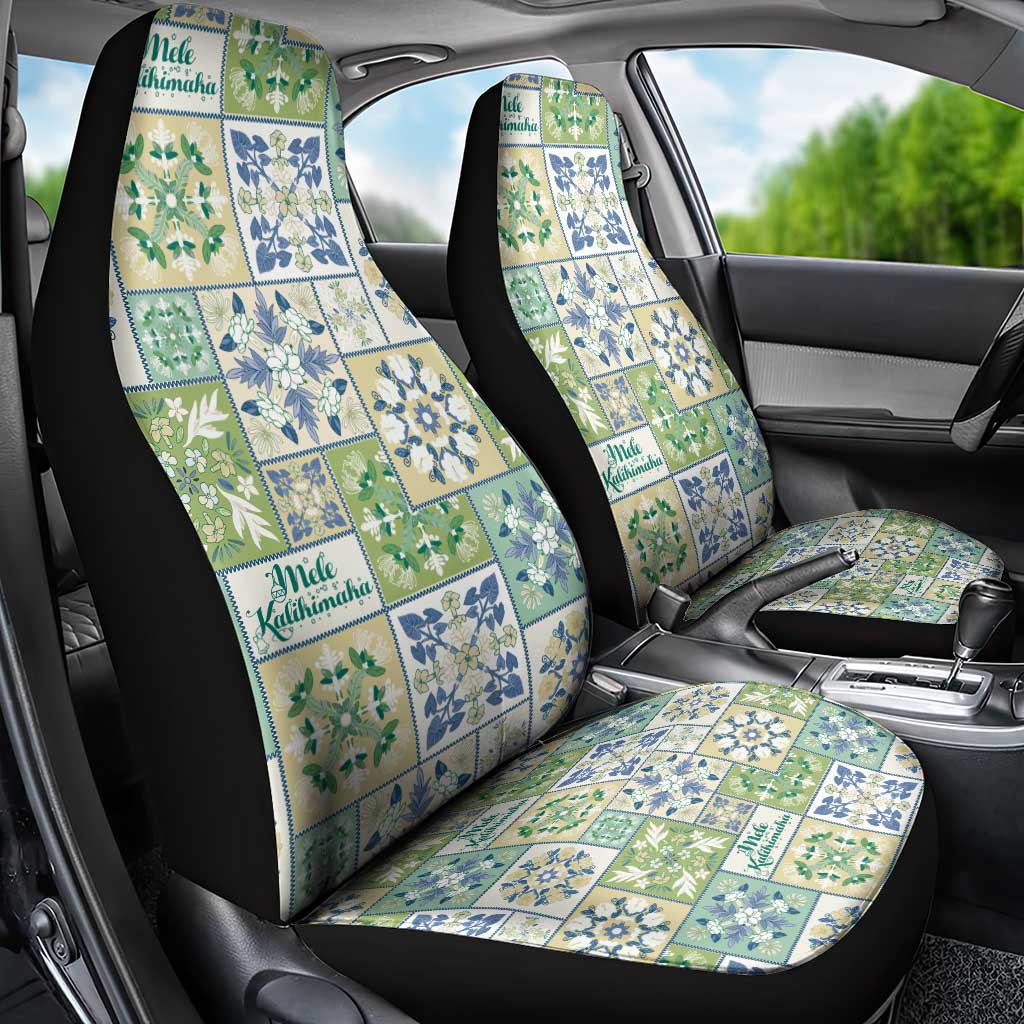 Mele Kalikimaka Hawaii Christmas Car Seat Cover Omaomao Seamless Floral Motif LT9 - Polynesian Pride