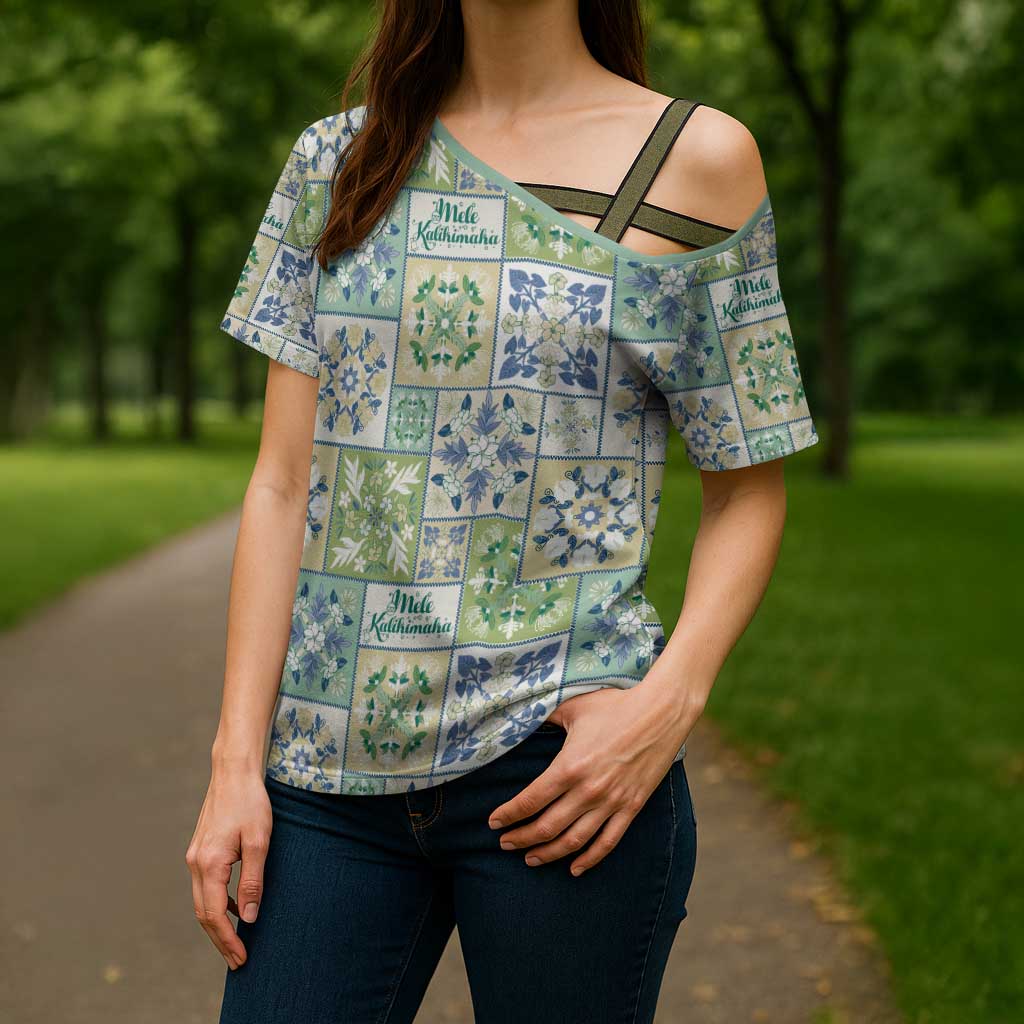 Mele Kalikimaka Hawaii Christmas Cross Shoulder Shirt Omaomao Seamless Floral Motif LT9 - Polynesian Pride