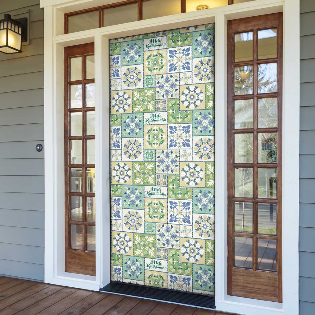 Mele Kalikimaka Hawaii Christmas Door Cover Omaomao Seamless Floral Motif LT9 - Polynesian Pride