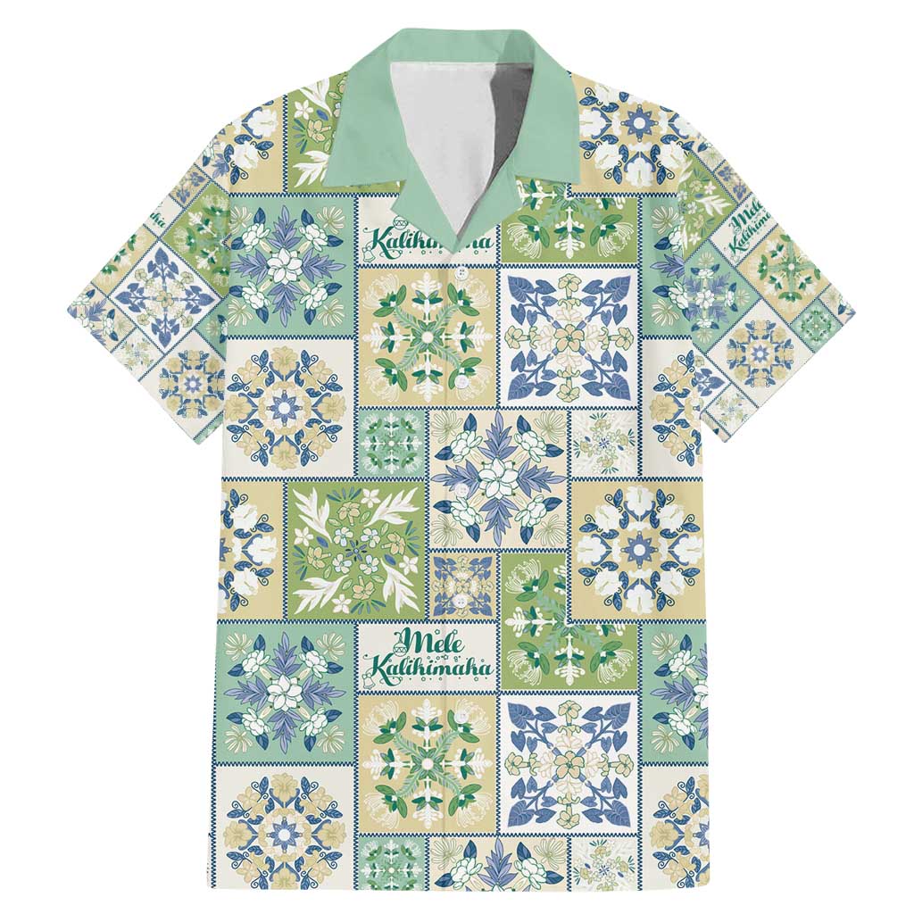 Mele Kalikimaka Hawaii Christmas Family Matching Mermaid Dress and Hawaiian Shirt Omaomao Seamless Floral Motif LT9 Dad's Shirt - Short Sleeve Green - Polynesian Pride