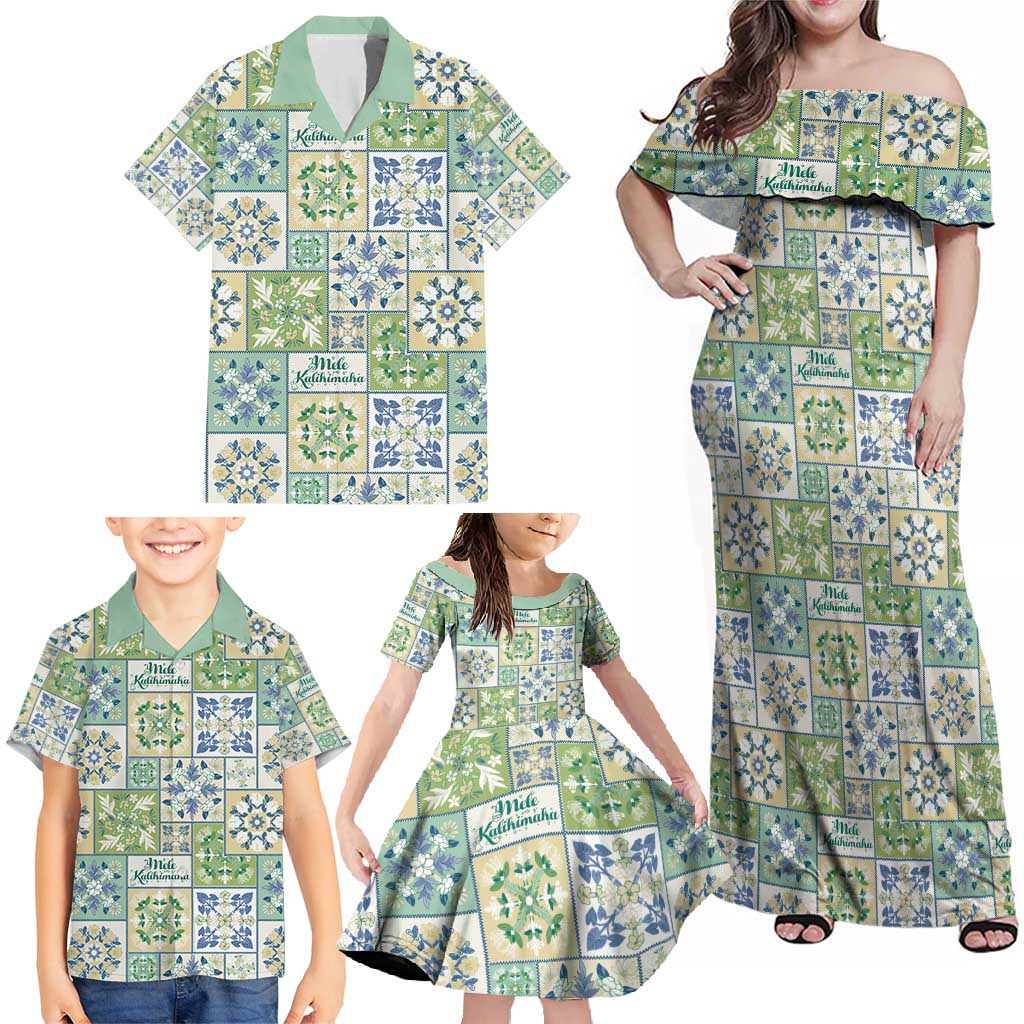 Mele Kalikimaka Hawaii Christmas Family Matching Off Shoulder Maxi Dress and Hawaiian Shirt Omaomao Seamless Floral Motif LT9 - Polynesian Pride