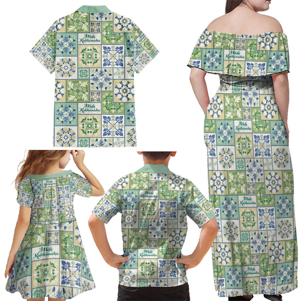 Mele Kalikimaka Hawaii Christmas Family Matching Off Shoulder Maxi Dress and Hawaiian Shirt Omaomao Seamless Floral Motif LT9 - Polynesian Pride