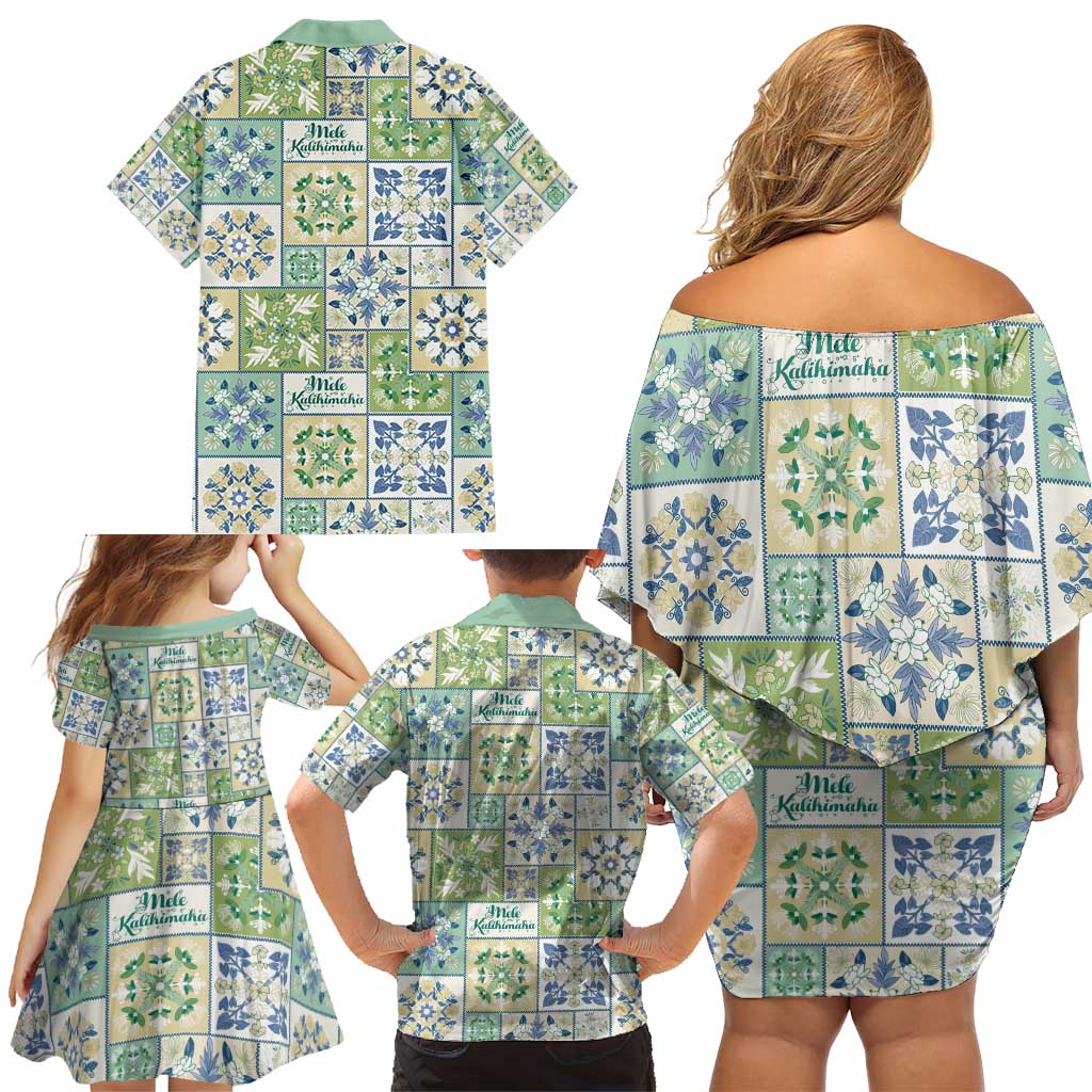 Mele Kalikimaka Hawaii Christmas Family Matching Off Shoulder Short Dress and Hawaiian Shirt Omaomao Seamless Floral Motif LT9 - Polynesian Pride